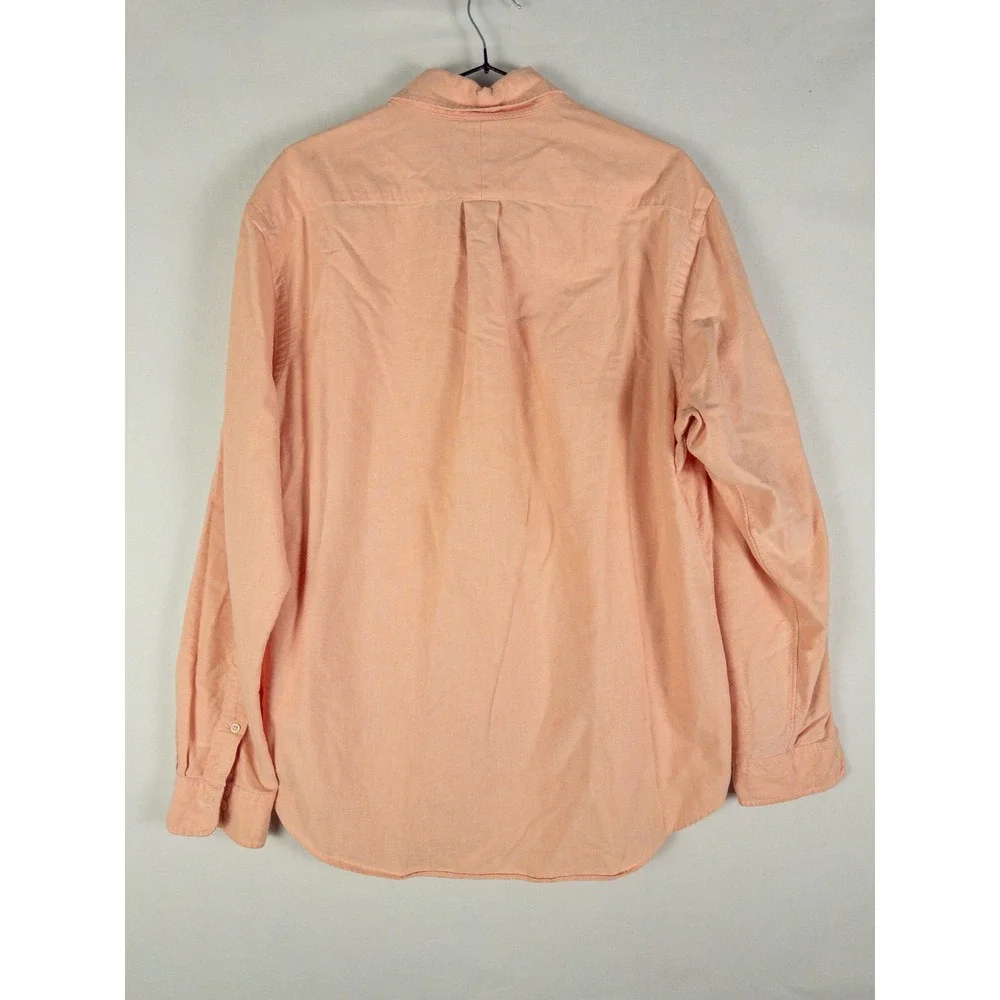 Ralph Lauren Button Down Shirt Mens L Peach Oxford Pony Embroidered Preppy Old M